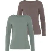 Vivance Langarmshirt in mint, taupe | Gr.: 36-38