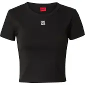 HUGO für Damen. 50512000 Delanor T-shirt schwarz (M), Lässig, Baumwolle, Kurzarm
