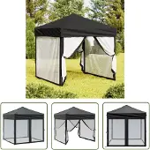The Living Store Partyzelt Faltbar mit Seitenwänden Schwarz 2x2 m