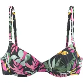 Vivance Bikini-Oberteil in Schwarz/ Grün/ Pink - 38F-Cup