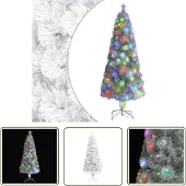 The Living Store Künstlicher Weihnachtsbaum mit LED Weiß 240 cm Glasfaser