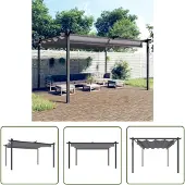 The Living Store Pavillon mit Ausziehbarem Dach 4x3 m Anthrazit