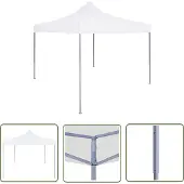The Living Store Profi-Partyzelt Faltbar 3 x 3 m Stahl Weiß