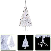 The Living Store Künstlicher Weihnachtsbaum Beleuchtung Kugeln 150cm 380 Zweige