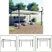 The Living Store Pavillon mit Ausziehbarem Dach 4x3 m Creme