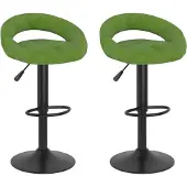 vidaXL Barhocker 2 Stk. Hellgrün Samt