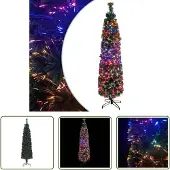 The Living Store Künstlicher Weihnachtsbaum Schlank mit Ständer 150 cm Glasfaser