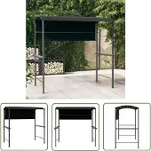 The Living Store Pavillon mit Dach 220x110x200 cm Anthrazit