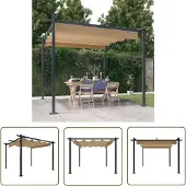 The Living Store Pavillon mit Ausziehbarem Dach 3x3 m Taupe
