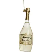 HD Collection Ornament Weihnachtskugel Champagnerflasche Glas Klar 14 cm (transparant)
