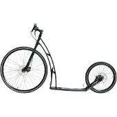 Mibo GT Tretroller, schwarz, mit Discbremse, 9,8 kg, Stahlrahmen, Fußbrett 40x8 cm, Gesamtschritt 1,74 m