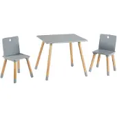 Roba Tisch und Stühle Junior Holz grau/braun 3-teilig
