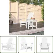 The Living Store Adirondack-Gartenstuhl mit Tisch HDPE Weiß