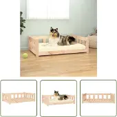 The Living Store Hundebett 95,5x65,5x28 cm Massivholz Kiefer