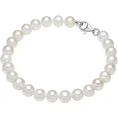 Lulu & Jane Perlen-Armband Sterling Silber Süßwasser-Zuchtperle in weiß | Gr.: 21 cm