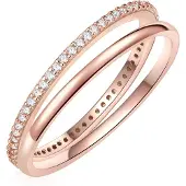 Lulu & Jane Ring Messing Zirkonia in roségold | Gr.: 58