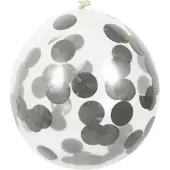 Boland 5 Party Deko Helium Luft Konfettiballons - silber