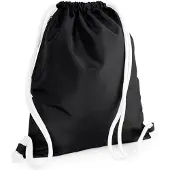 Bagbase Turnbeutel Icon BG110, black, wasserabweisend, mit Kordelzug, aus Polyester, zum Bemalen, 15 Liter, 48 cm