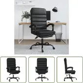 The Living Store Bürostuhl mit Massagefunktion Schwarz Kunstleder