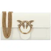 Pinko Umhängetasche Clutch Love One Wallet C White - Antique Gold creme
