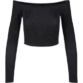 Urban Classics Ladies Off Shoulder Glitter Longsleeve