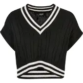 Urban Classics Rundhalspullover "Damen Ladies Cropped Knit College Slipover" 1 Stk.