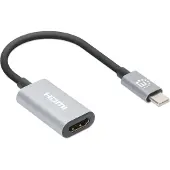 Manhattan USB-C auf HDMI-Adapter 4K 60Hz Alu Space grau