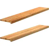 vidaXL Fensterbänke 2 Stk. Hellbraun 140x30x2 cm Massivholz Eiche