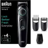 Braun BeardTrimmer 3 BT3560, Akku, Schwarz, Grau