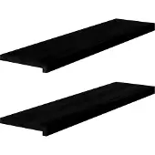 vidaXL Fensterbänke 2 Stk. Braun-Schwarz 100x30x2 cm Massivholz Eiche
