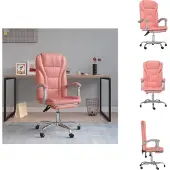vidaXL Bürostuhl mit Liegefunktion Rosa Kunstleder - Bürostühle