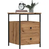 vidaXL Nachttisch Nachtschrank Nachtkommode Nachtkonsole 2 Stk. Artisan-Eiche