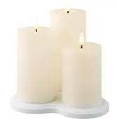 Lumineo ladattavat vahakynttilät, 3 kpl, valkoinen