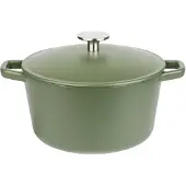 GSW runder Gusseisentopf grün 21 cm Durchmesser 2,5 Liter Fassungsvermögen