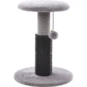 Flamingo Kratzbaum Bea, grau, 40,5 cm hoch, mit Kratzstamm, Gummibürste und Spielball