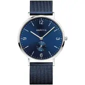 Bering Herren Uhr Armbanduhr Classic Small Second Blau - 14040-307 Edelstahl