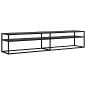 vidaXL TV-Schrank Schwarz 200x40x40,5 cm Hartglas