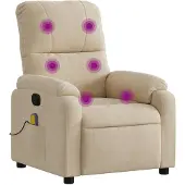 vidaXL Massagesessel Creme Mikrofasergewebe