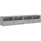 vidaXL TV-Wandschränke 2 Stk. Grau Sonoma 80x30x30 cm Holzwerkstoff