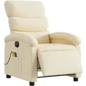 vidaXL Massagesessel Elektrisch Creme Stoff