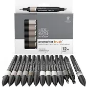 Promarker Brush Neutral Tones 12er-Set + Blender