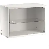 String System Hängeschrank mit Schwingtür aus Glas Weiß 58/42/30