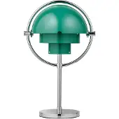 Gubi Multi-Lite Portable Tischlampe, chrom/blaugrün, 30 cm - , Multi-Lite, dimmbar, Metallisch, für Wohnzimmer, Metall, Design