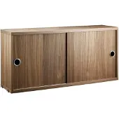 String System Hängeschrank mit Schiebetüren Walnuss natur 78/37/20