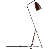 Gubi Gräshoppa Stehleuchte Glossy Walnut Brown - , Braun / Rost, für Wohnzimmer, Metall