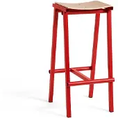 HAY Barhocker Taburete 8 Barhocker Hoch Signal Red Pulverbeschichtetes Gestell H75