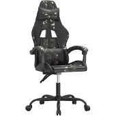 vidaXL Gaming-Stuhl Drehbar Schwarz und Tarnfarben Kunstleder