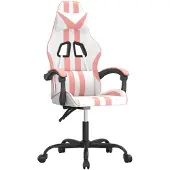 vidaXL Gaming-Stuhl Weiß und Rosa Kunstleder