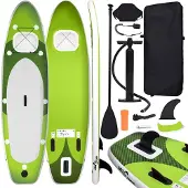 vidaXL SUP-Board-Set Aufblasbar Grün 360x81x10 cm