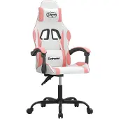 vidaXL Gaming-Stuhl Weiß und Rosa Kunstleder